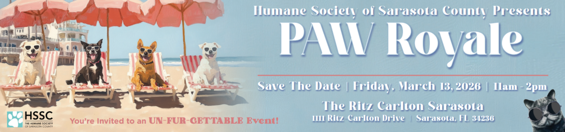 Humane Society of Sarasota County Presents PAW Royale | Save the Date | Friday, March 13, 2026