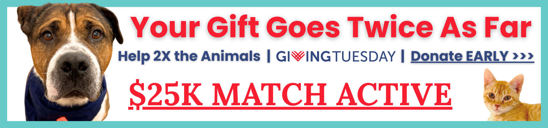 $25K GIVING TUESDAY MATCH IS LIVE, DONATE EARLY