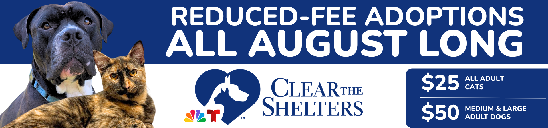 Reduced-Fee Adoptions All August Long